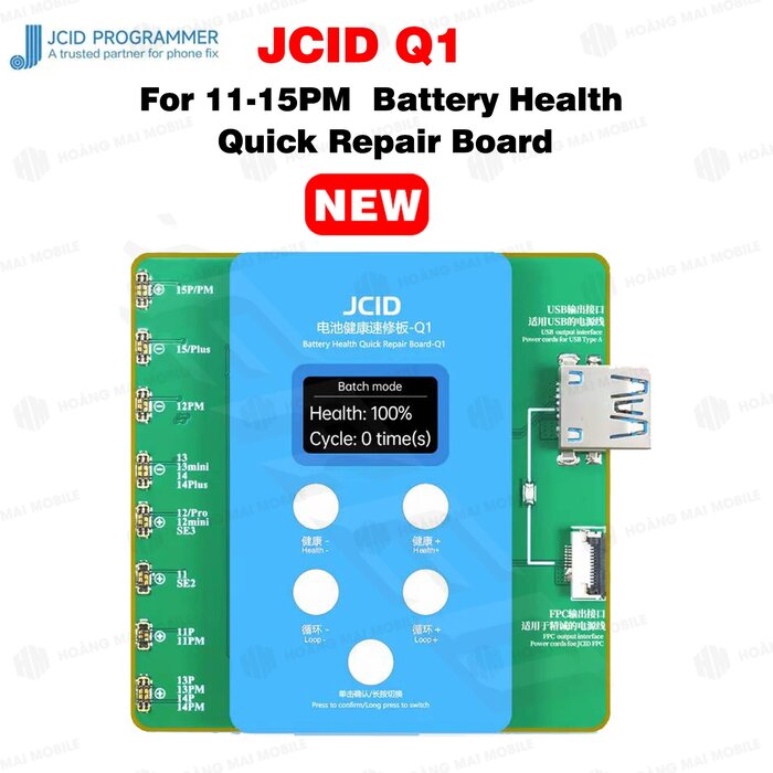 Box fix Pin iPhone không cần cáp JC Q1 Battery Health Quick Repair