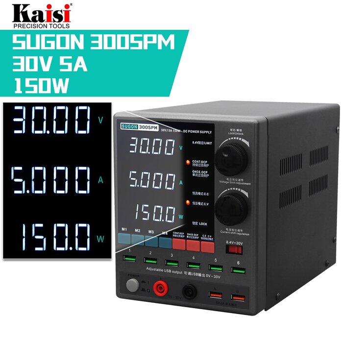 Máy cấp nguồn SUGON 3005PM đồng hồ 4 số 30V-5A