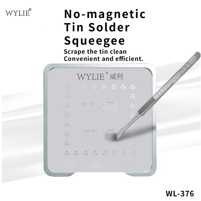 Dao WYLIE WL-376 đang quét kem thiếc trên vỉ làm chân WYLIE đặt trên khung đỡ