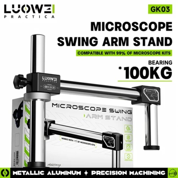 Giá đỡ kính hiển vi LUOWEI LW-GK03 thanh đòn kép dài xoay 360 độ GẮN BÀN