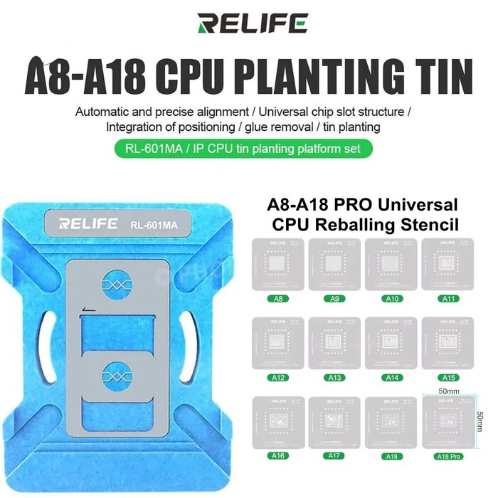 Bộ làm chân CPU iPhone từ A8 đến A18 RELIFE RL-601MA