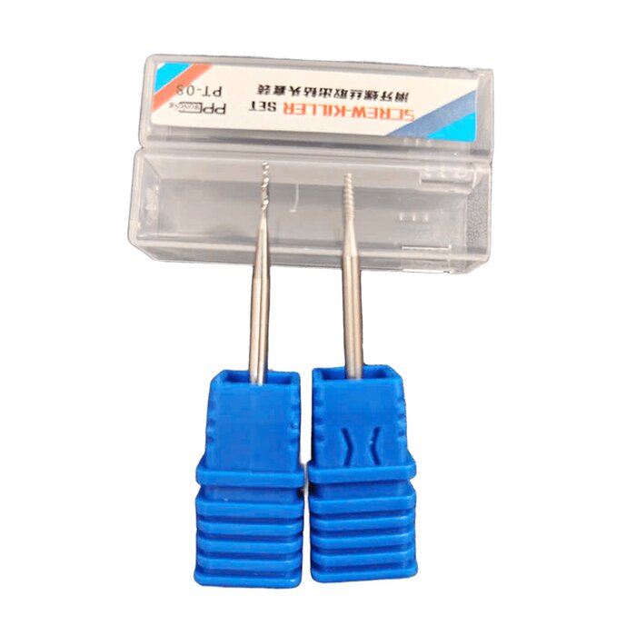 Hộp nhựa bộ mũi khoan PPD PT-08 in chữ Screw-killer set cùng 2 mũi trên đế xanh