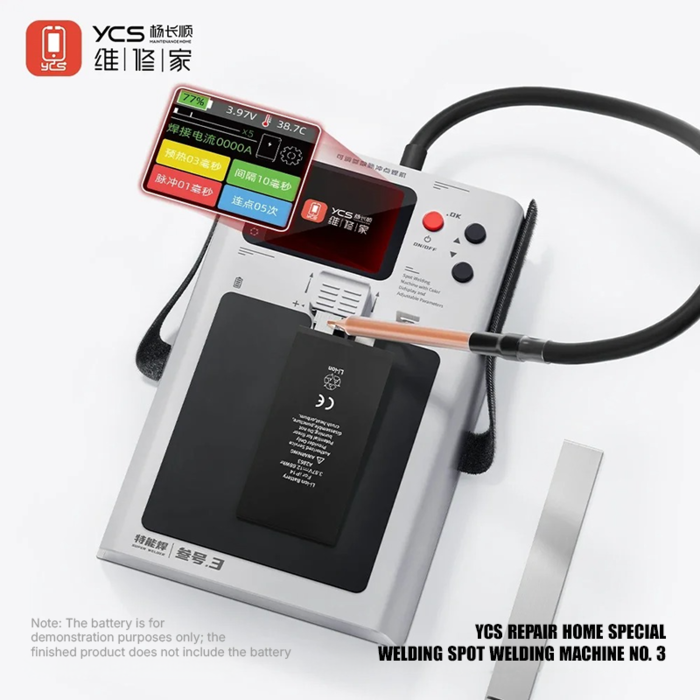 Máy hàn chập cầm tay YCS No.3, thiết kế hàn điểm xung kép, Pin Lithium 18650