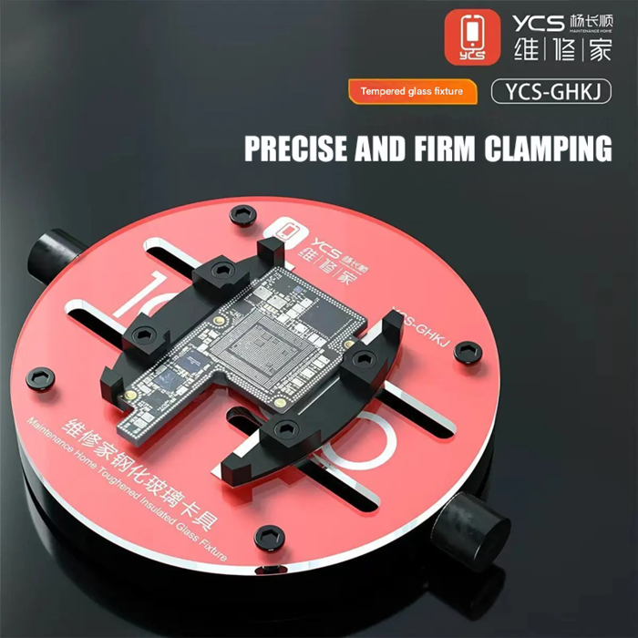 Kẹp main YCS-GHKJ kính cường lực giữ main điện thoại bằng hai má kẹp cong để khò chip