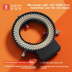 Đèn kính hiển vi YCS 6558 & 70 Ultra nguồn sáng phân vùng 144 bóng đèn LED
