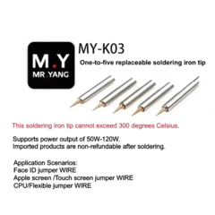 Mũi hàn C210 M.Y-K03 giới hạn nhiệt không quá 300°C, dùng được trạm hàn 50W - 120W