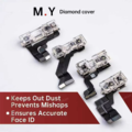Bộ nắp bảo vệ ống kính camera trước M.Y gồm 4 chiếc cho iPhone X~17 Pro Max, hỗ trợ sửa chữa Face ID