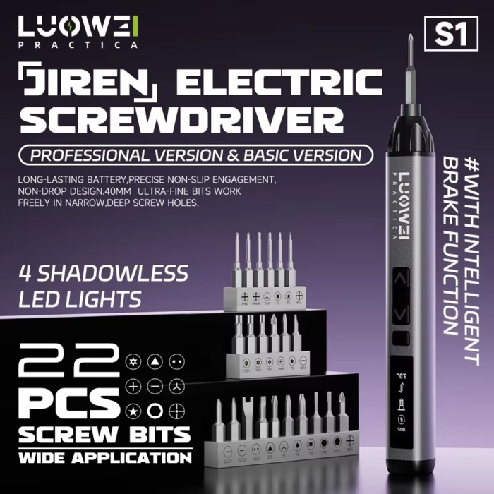 Bộ tu vít điện LUOWEI LW-S1 (Kèm 22 mũi)