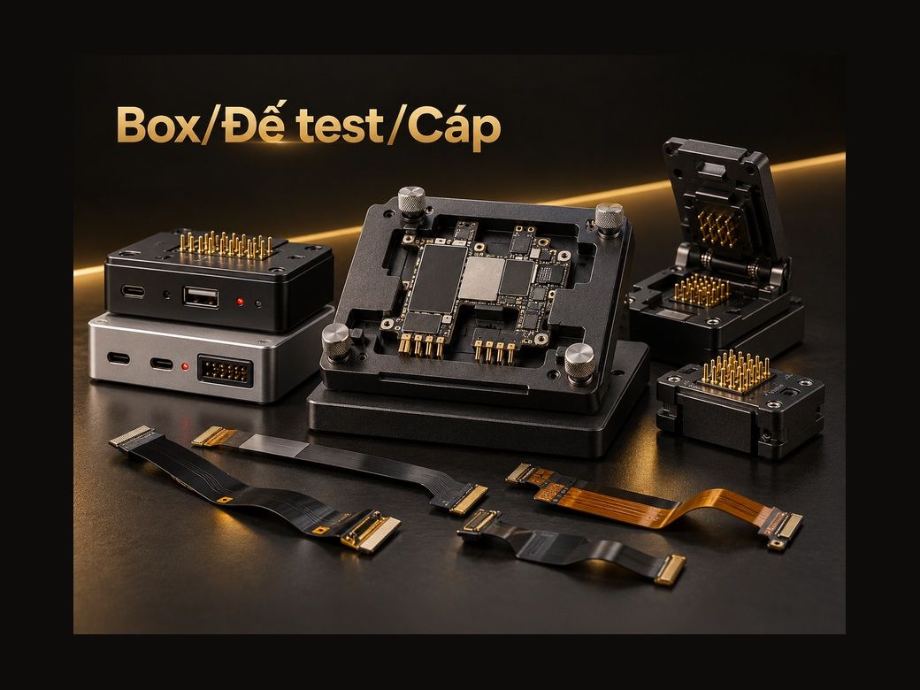 Box, Đế test, Cáp
