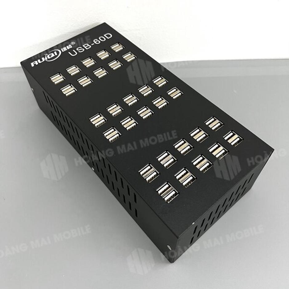 Ổ sạc 60 cổng USB đen bóng – thiết kế chuyên nghiệp sạc hàng loạt thiết bị