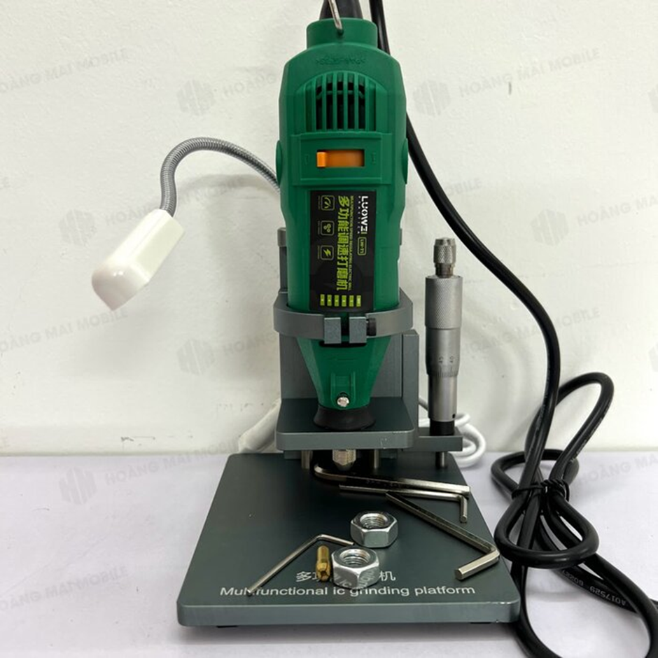 Hình ảnh thực tế bộ máy mài kèm đế với thiết kế chắc chắn