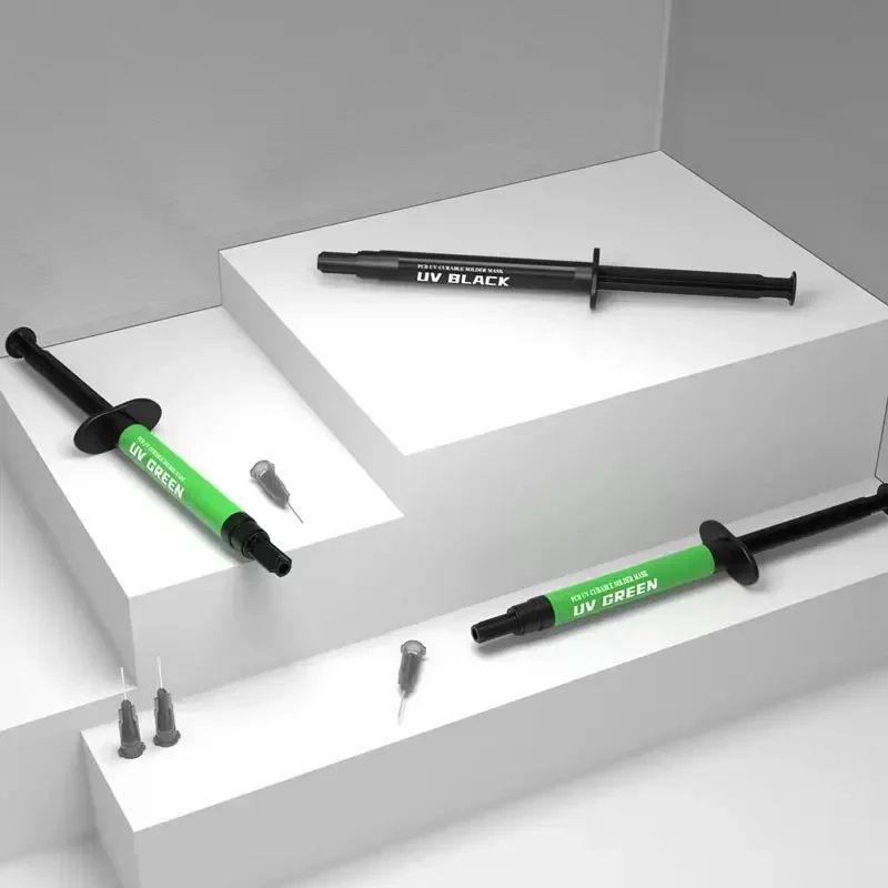 Keo UV 2UUL Màu Xanh, bao gồm keo UV xanh và các kim tiêm đi kèm