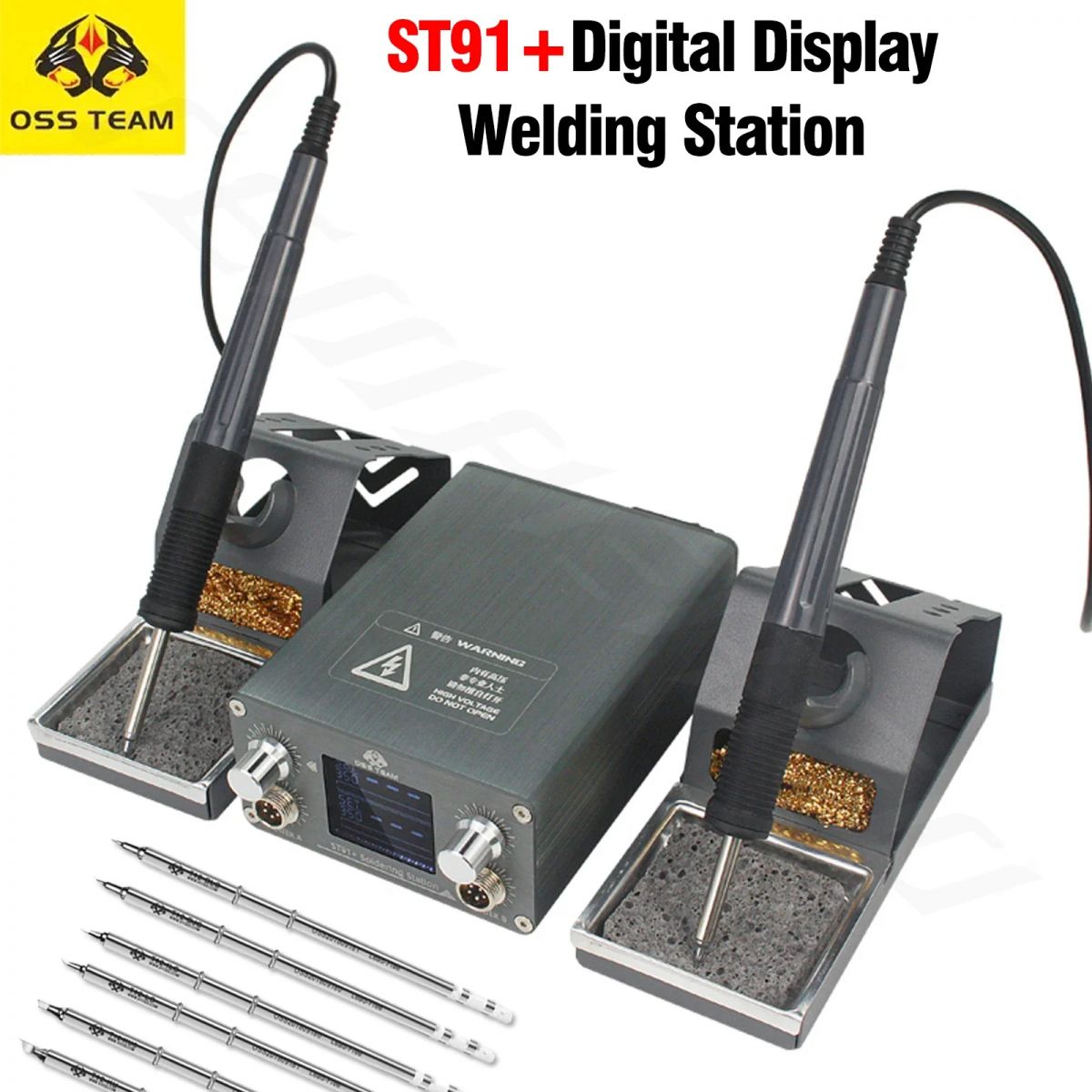 Máy hàn OSSTEAM ST91+ với 2 tay hàn T12