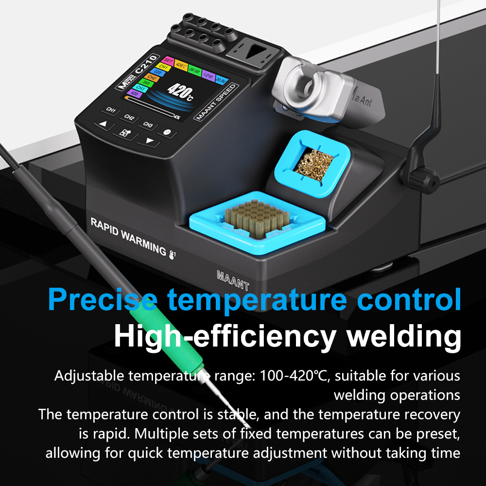 Màn hình kỹ thuật số của máy hàn cho phép điều chỉnh nhiệt độ một cách dễ dàng và chính xác.