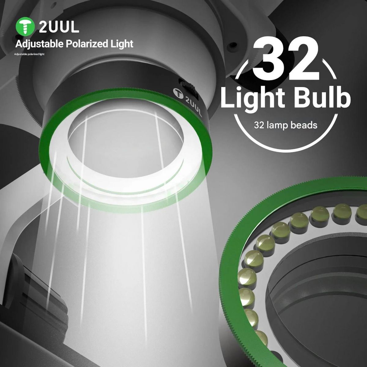 Hình ảnh Đèn Kính Hiển Vi 2UUL MS97 với ánh sáng phân cực, phù hợp cho sửa chữa điện thoại.