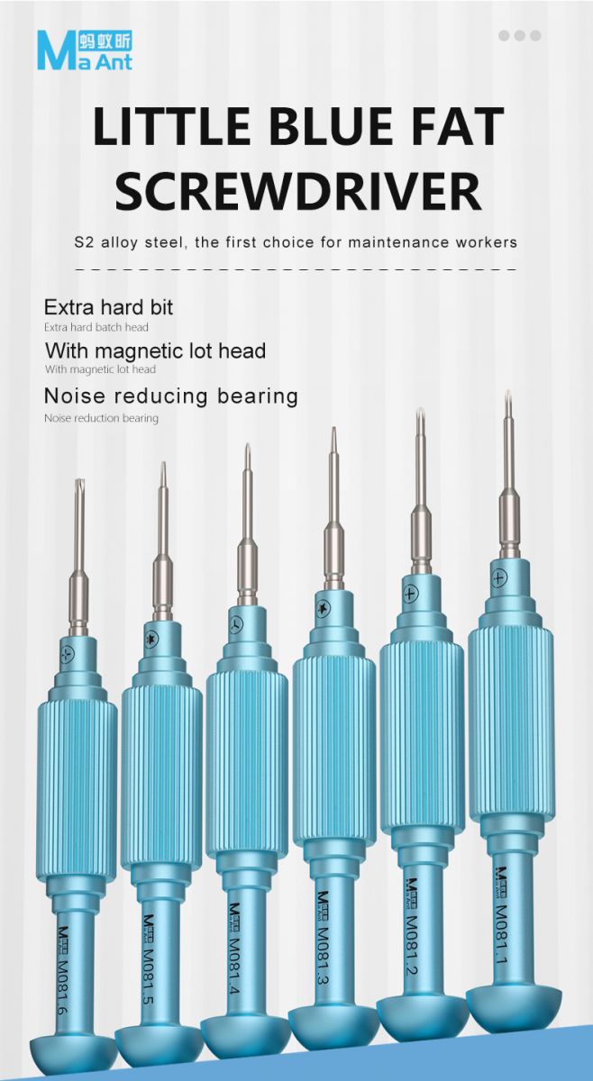 Bộ tô vít MAANT đầu thép M081 (6 cây), sản phẩm chất lượng cao dành cho thợ sửa chữa điện thoại