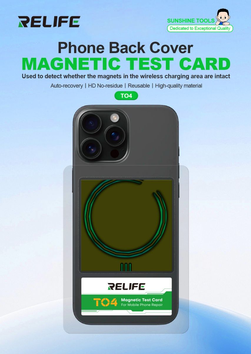 Thẻ Kiểm Tra Lưng Điện Thoại RELIFE TO4 - Công cụ kiểm tra chất lượng cho sửa chữa điện thoại.