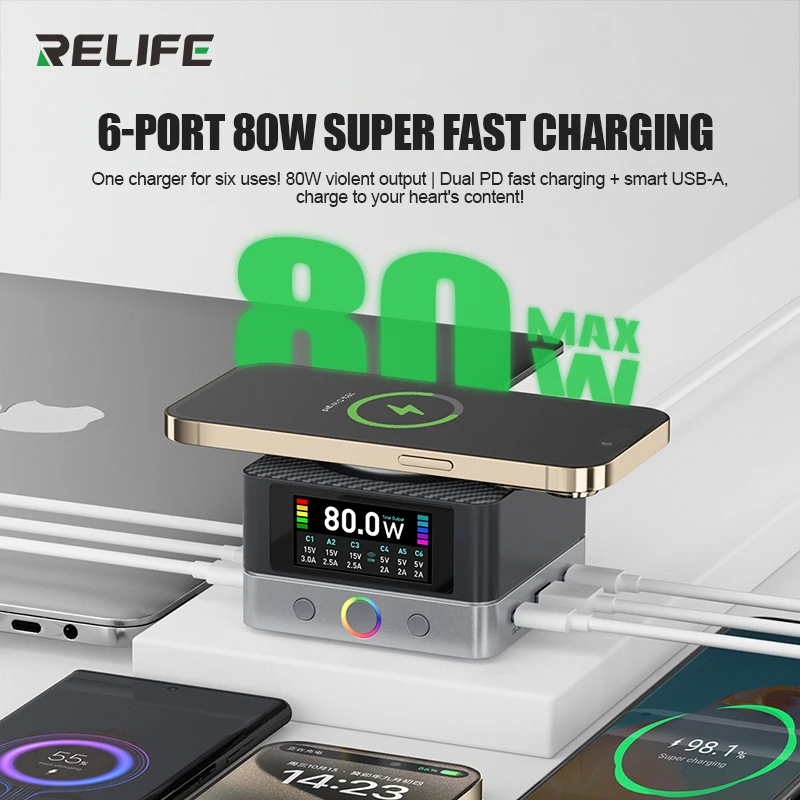 Hình ảnh sản phẩm Sạc báo dòng Relife Q7, nổi bật với thiết kế hiện đại