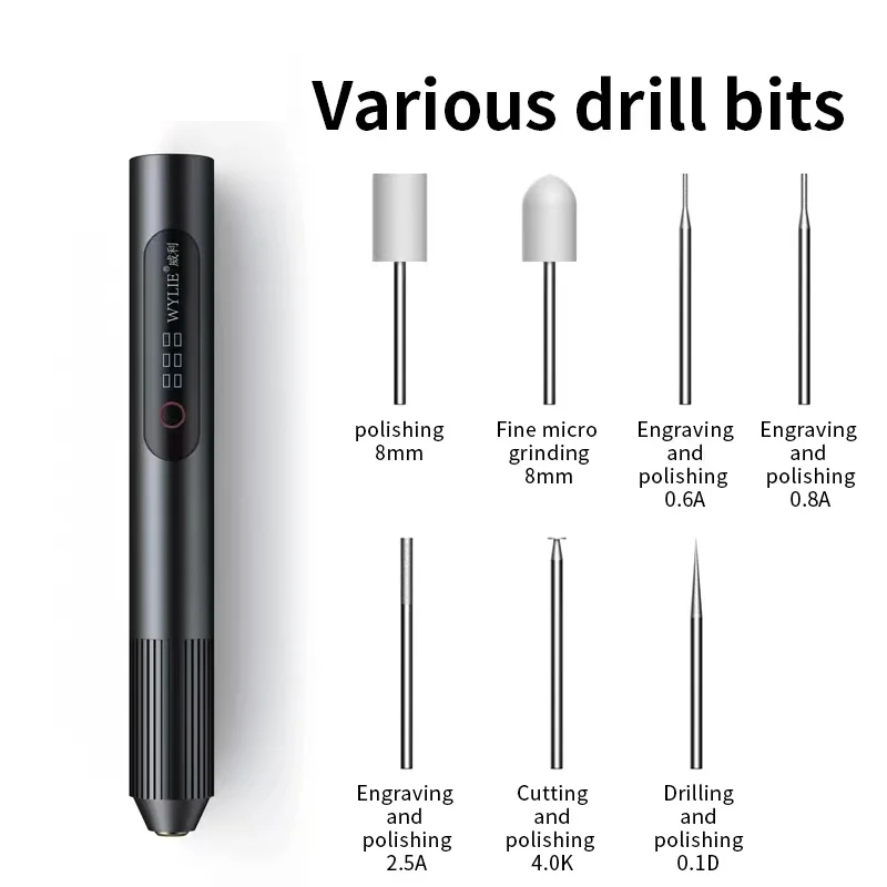 Bộ phụ kiện đầu mài đi kèm với máy giúp thực hiện nhiều công việc khác nhau.