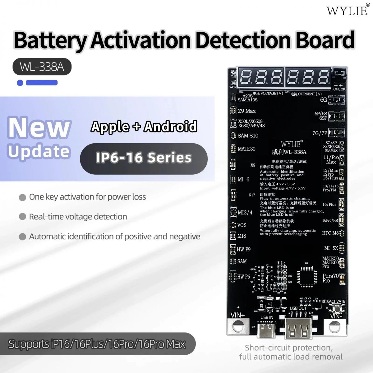 Kích Pin WYLIE WL-338A – Hỗ Trợ iPhone 5G-16PM & Android