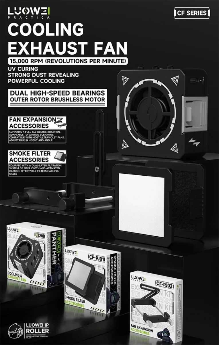 Hình ảnh sản phẩm Đèn UV tích hợp quạt làm mát LUOWEI LW-CF01 với thiết kế hiện đại hỗ trợ đa chức năng.