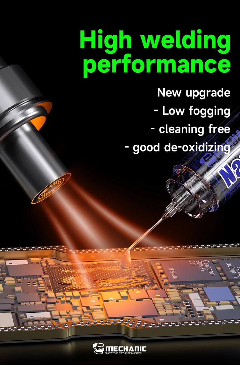 Quy trình sử dụng mỡ hàn MECHANIC M35 Nano Flux Paste trong sửa chữa.