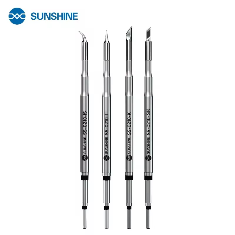 Hình ảnh tổng quan mũi hàn C210 SUNSHINE với 4 loại đầu I/IS/K/SK.