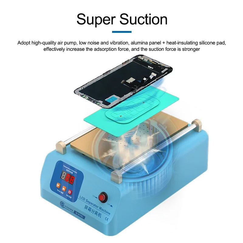 Ưu điểm lực hút mạnh và sưởi nhanh của máy cắt kính SUNSHINE S-918L 7IN