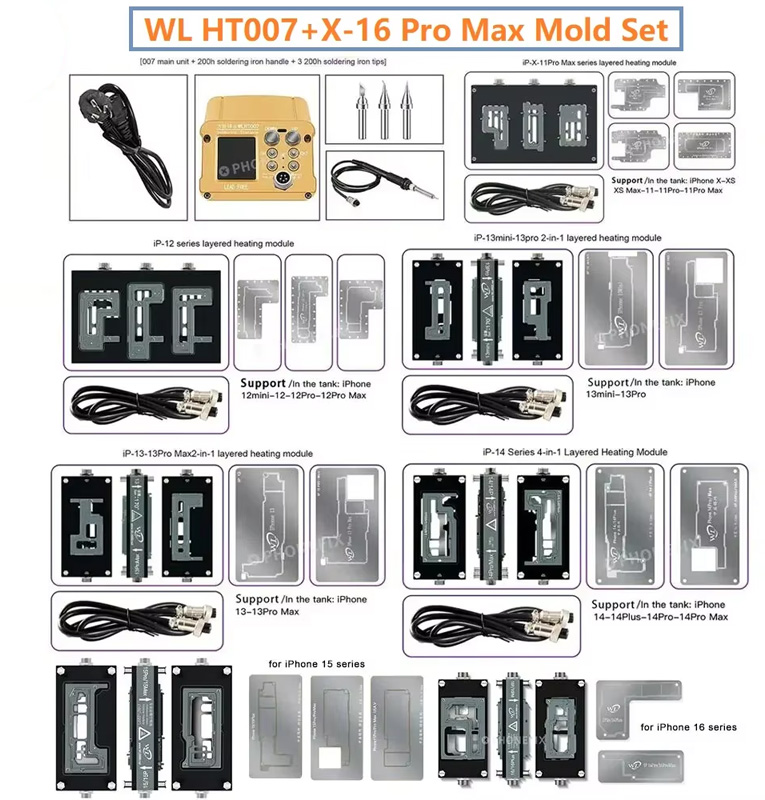 Hình ảnh bộ đế nhiệt WLHT007 với host và các module tách lớp đa tầng.