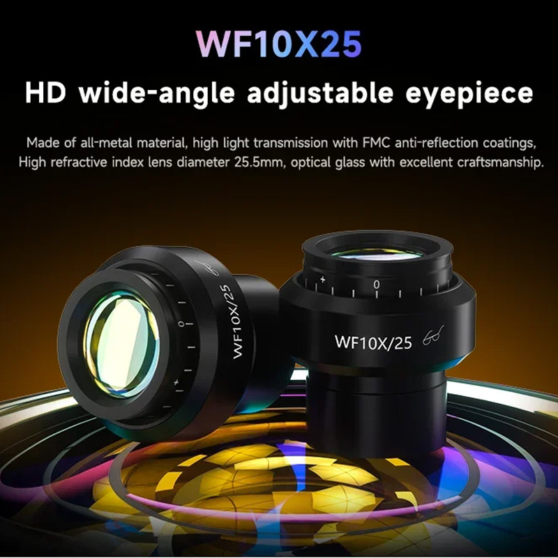 Ống kính WF10X/25 HD rộng góc trên kính hiển vi 3 mắt MECHANIC Robotics Z4
