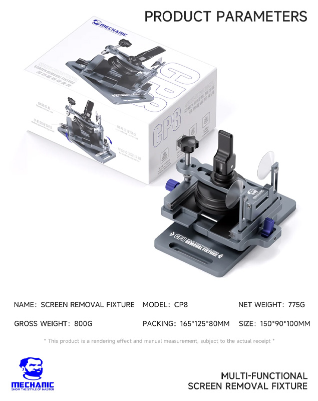 Thông số kỹ thuật của Dụng cụ tháo màn hình MECHANIC CP8