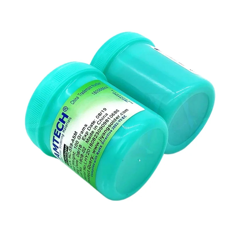 Mỡ hàn AMTECH NC-559-ASM 100g Halogen Free màu xanh nhạt chính hãng