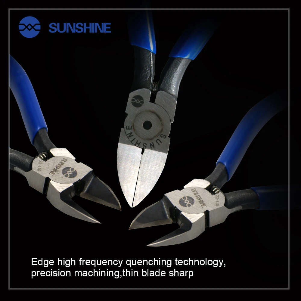 Kìm SUNSHINE SS-110 lưỡi cắt chéo siêu bén, tay cầm xanh dương ergonomic