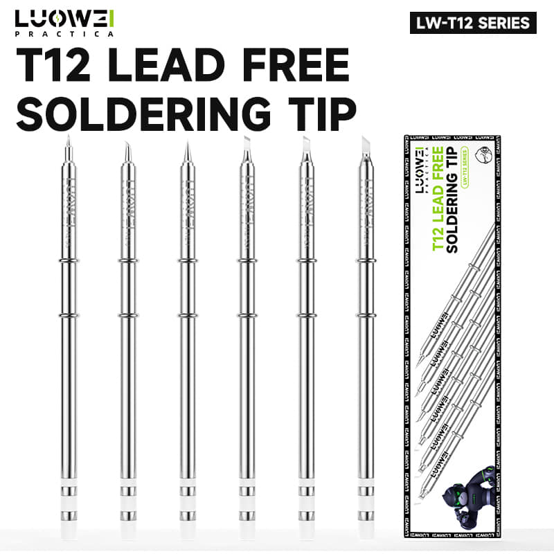 Bộ mũi hàn T12 LUOWEI LW-T12 6 loại đầu chính hãng: K, SK, SSK, JS, J, I