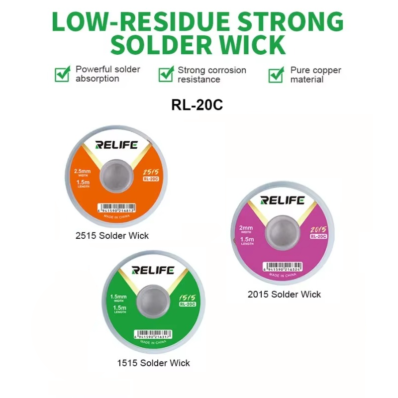 Bộ sản phẩm Dây đồng hút thiếc RELIFE RL-20C