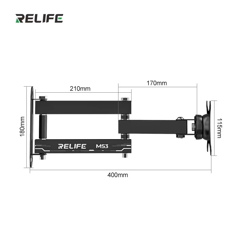 Giá đỡ màn hình xoay 360 RELIFE MS3 tầm với co duỗi 65-400mm gắn kệ làm việc